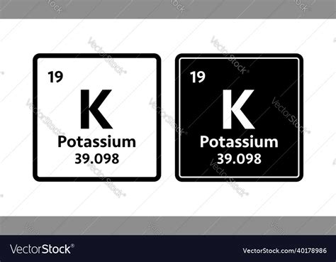 Potassium symbol chemical element of the periodic Vector Image