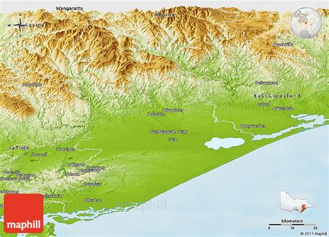 Physical Panoramic Map of Wellington