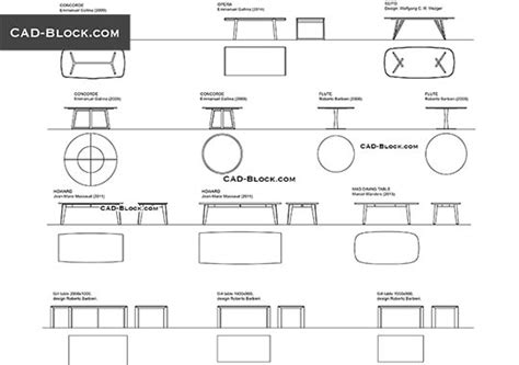 Table lamps CAD Blocks free download