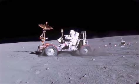 Colorized Footage of Apollo 16 Lunar Rover Grand Prix