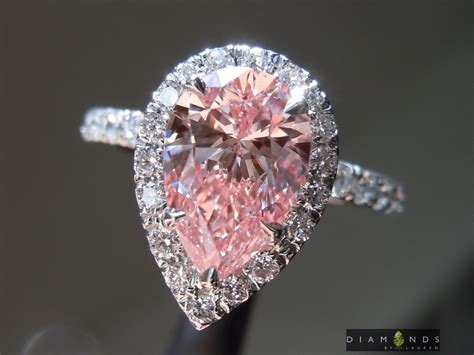 1.50ct Pink SI1 Pear Lab Grown Diamond Ring