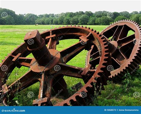 Giant Gears stock photo. Image of axels, field, retro - 5068072