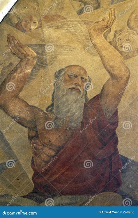 Prophet Ezekiel, Statue On The Facade Of Saint Augustine Church In ...