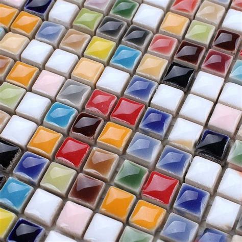 Multicolored Porcelain Mosaic Tile Glaze Multi Colors Mixed Small ...