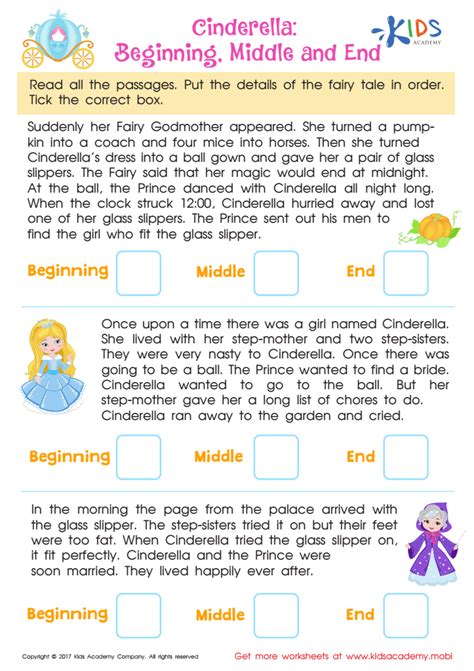 Beginning, Middle And End Cinderella Worksheet, Free, 58% OFF