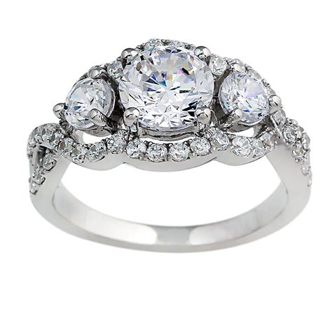 2.50CTTW 3 Stone Lab-Created Diamond Ring in 14K White Gold – Little ...