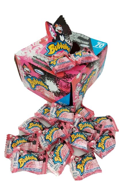 (70PCS/box) Bubbaloo Bubble Gum Fruit Center Filled Flavor Fruit Bubble ...