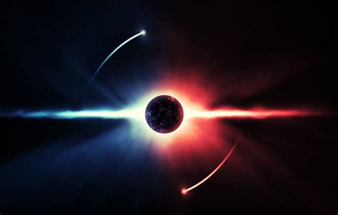 Wallpaper red, eclipse, blue, stars images for desktop, section космос ...