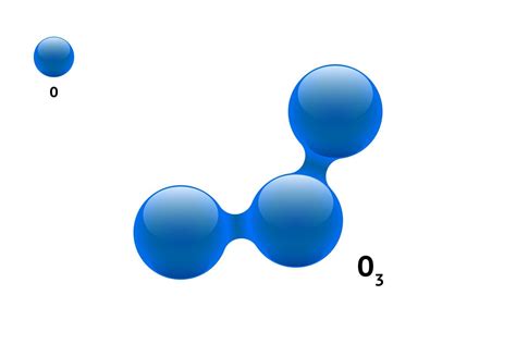 Chemistry model molecule ozone O3 gas scientific element formula ...