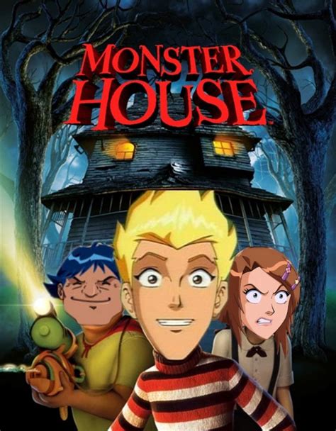 the monster house movie poster with two people