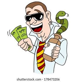 Image Snake Oil Salesman Con Artist Stock Vector (Royalty Free ...