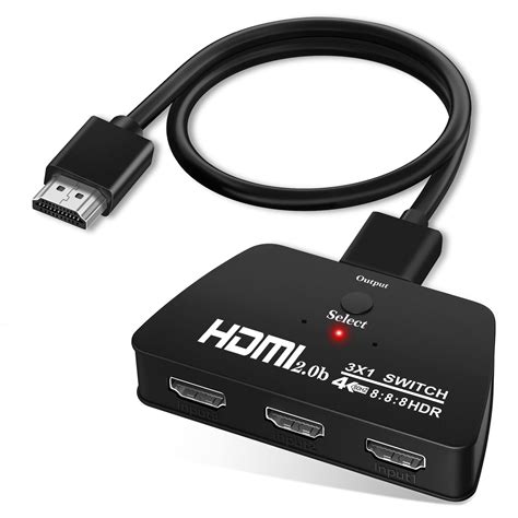 4K@60Hz HDMI Switch?with 3.9FT HDMI Cable?, NEWCARE HDMI Switch 3 in 1 ...