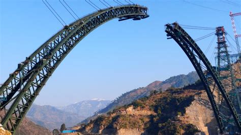 J&K: Arch Of World's Highest Railway Bridge On Chenab River Completed ...