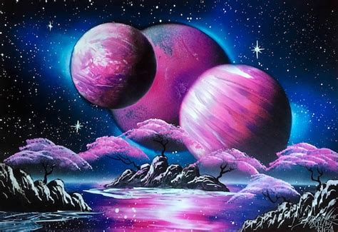 Spraypaint Art / Spray Paint Art / Galaxy Art / Space Home | Etsy