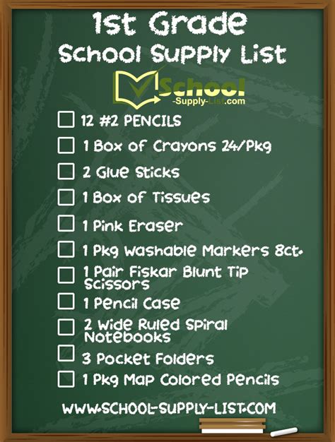 Back to School 1st Grade School Supply List 2020-2021 - www.school ...