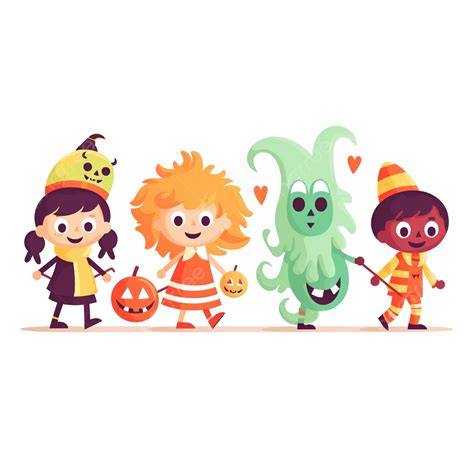 Halloween Parade, Children In Monster Costume Walking Together ...