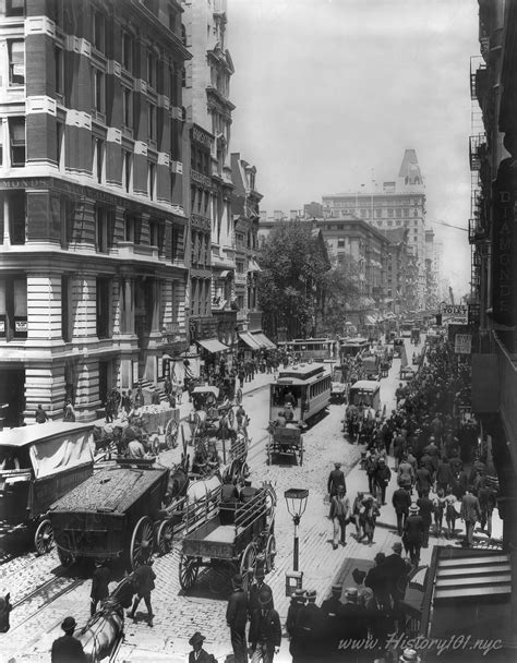 Broadway and John Street - NYC in 1895