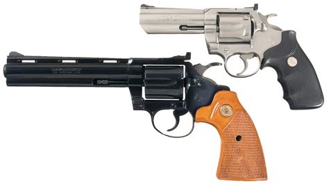 Two Colt Snake Revolvers -A) Stainless Steel Colt King Cobra Model ...