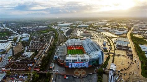 Aerial View of Iconic Manchester United Stadium Arena Old Trafford ...