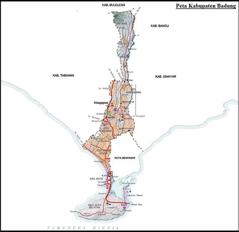 Peta Kabupaten Badung Gambar HD Provinsi Bali