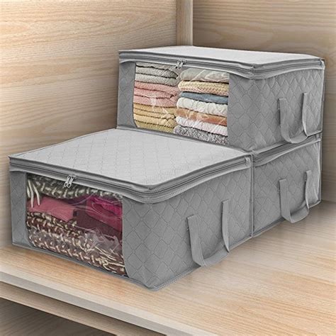 1/2/3Pcs Foldable Closet Storage Bag Container, Large Capacity Clothes ...