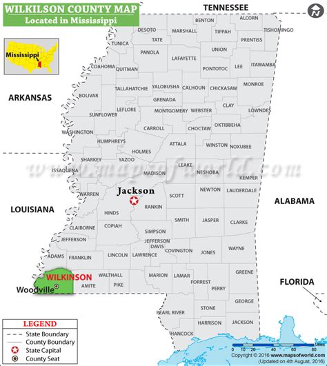 Wilkinson County Map, Mississippi