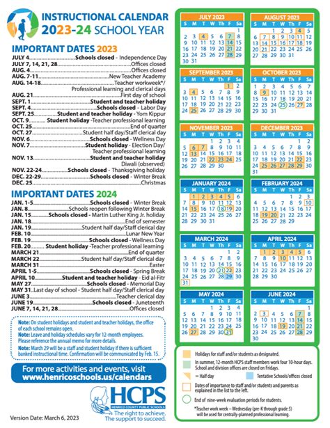 School Calendar | Henrico County Public Schools