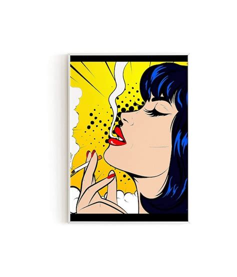 Woman Smoking Wall Art Pop Art Prints Smoking Decor Retro - Etsy