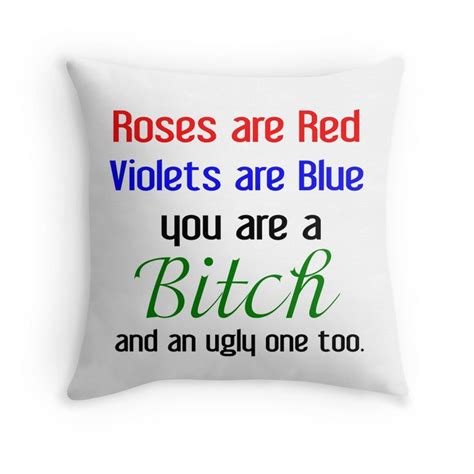 'ROSES ARE RED VIOLETS ARE BLUE' Throw Pillow by Divertions | Roses are ...