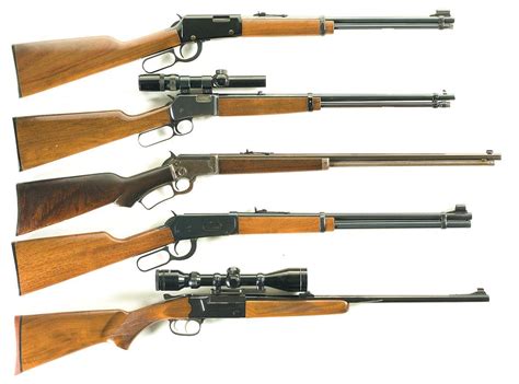 Five Rifles -A) Henry Lever Action .22 Rifle B) Browning Model BL 22 ...