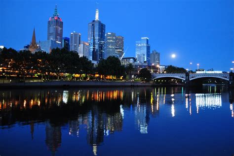 Melbourne Skyline At Dusk Free Stock Photo - Public Domain Pictures