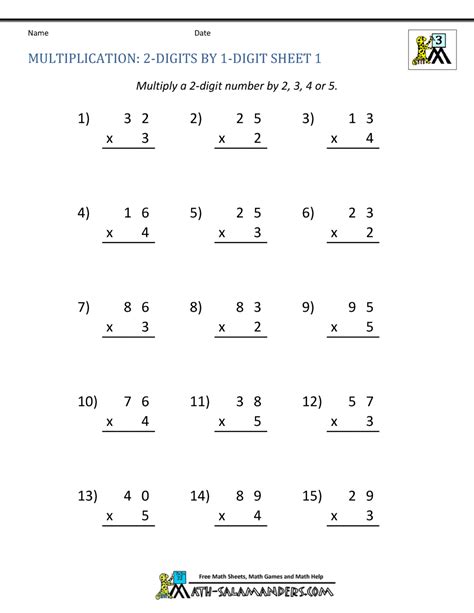 multiplication sheets grade 6 free printable - grade 6 multiplication ...