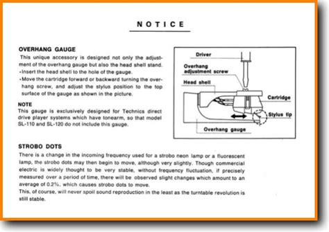 Technics Overhang Gauge Turntable Record Player - On Demand PDF ...