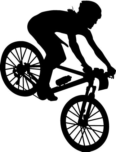 Mountain Biker Silhouette Sticker - TenStickers