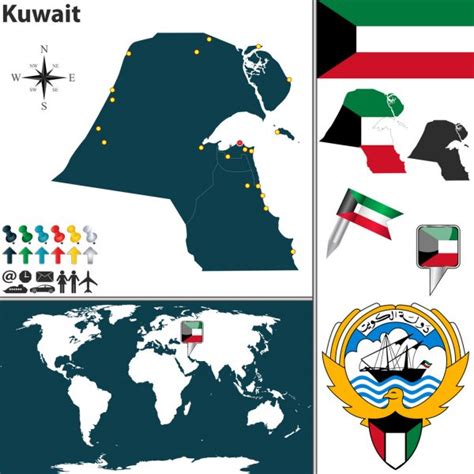 Kuwait boundary Vector Art Stock Images | Depositphotos