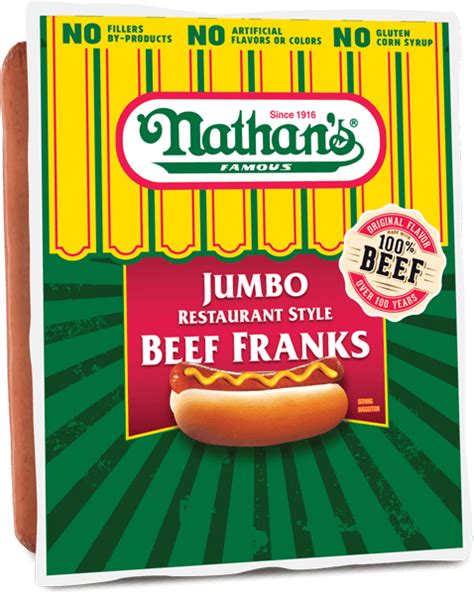 Jumbo Restaurant Style Beef Franks - 5 Pack | Nathans