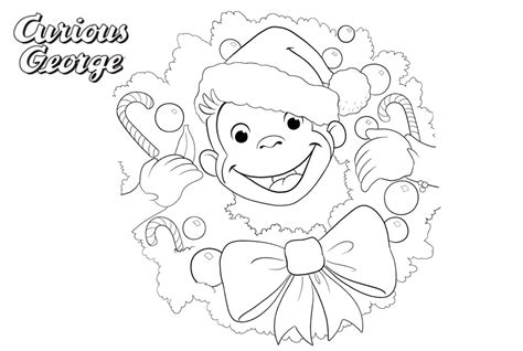 Curious George Coloring Pages Happy Christmas - Free Printable Coloring ...