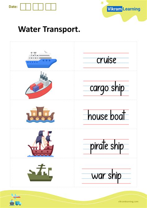 Download water transport worksheets | vikramlearning.com