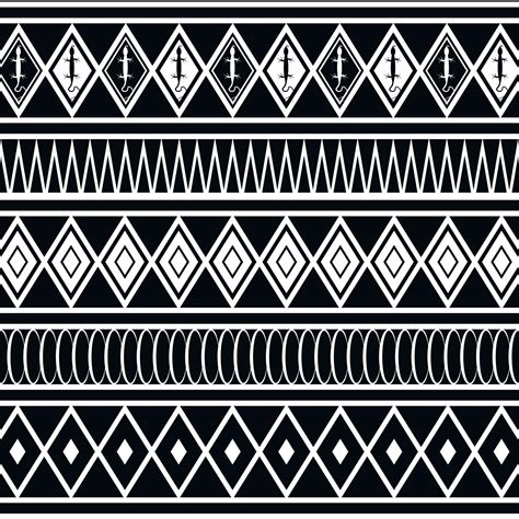 traditional contemporary art seamless ethnic tribal pattern vector ...