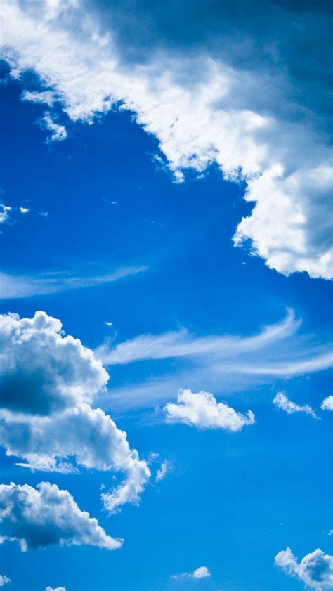 Blue clouds iPhone Wallpapers | Blue sky clouds, Sky and clouds, Blue ...