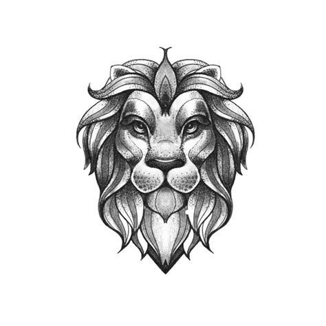 Lion Tattoo Dotwork Lion Tattoo / Lion Temporary Tattoo / Animal Tattoo ...