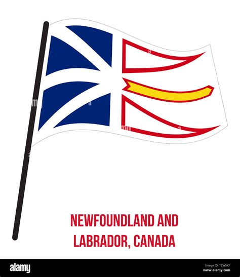 Newfoundland and Labrador Flag Waving Vector Illustration on White ...