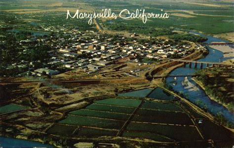 Aerial View of Town Marysville, CA