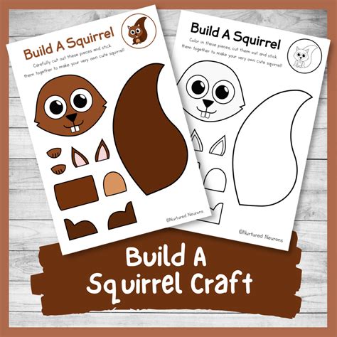 Cute Build A Squirrel Craft (Cut And Paste Activity For Kids ...