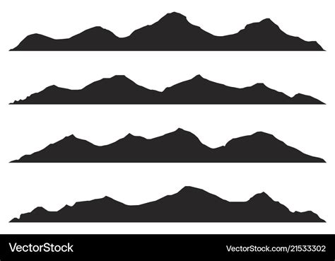 Silhouette mountain peaks Royalty Free Vector Image