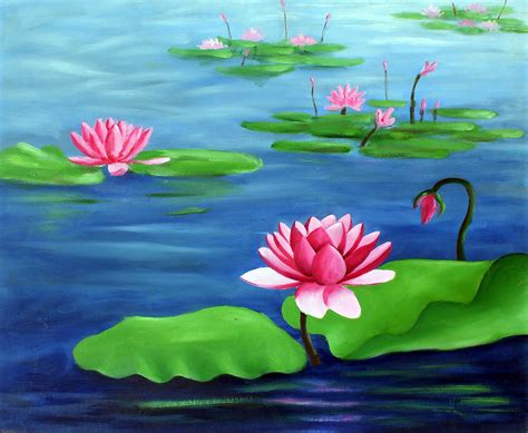 Lotus Pond Painting by Suhas Guntuku - Fine Art America