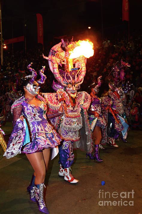 Diablada Devil Dancers at Night Oruro Carnival Bolivia Photograph by ...