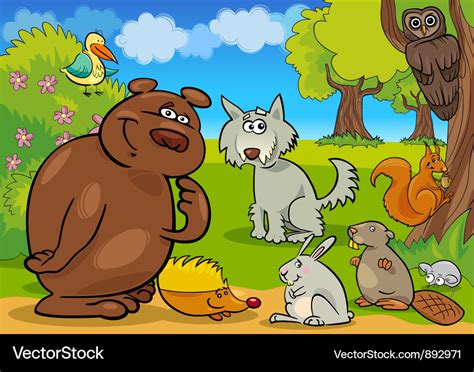 Cartoon forest animals Royalty Free Vector Image