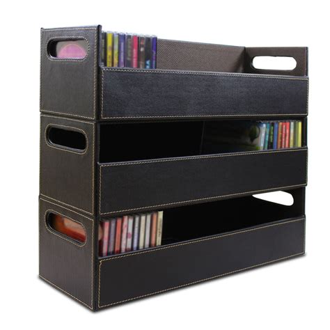 CD DVD Disk Storage Box Case Rack Holder Stacking Tray Shelf Space ...