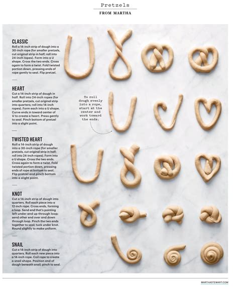 Pretzel Shapes Guide from Martha Stewart February 2016 | Pretzel shape ...